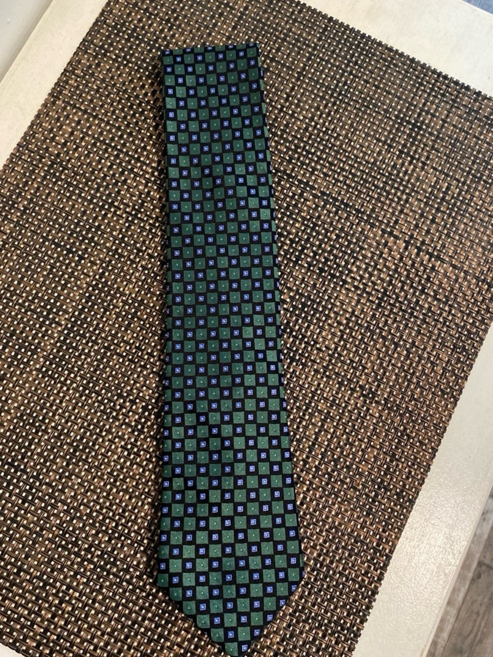 Arrow Mens Green and Blue Check 100% Silk Tie